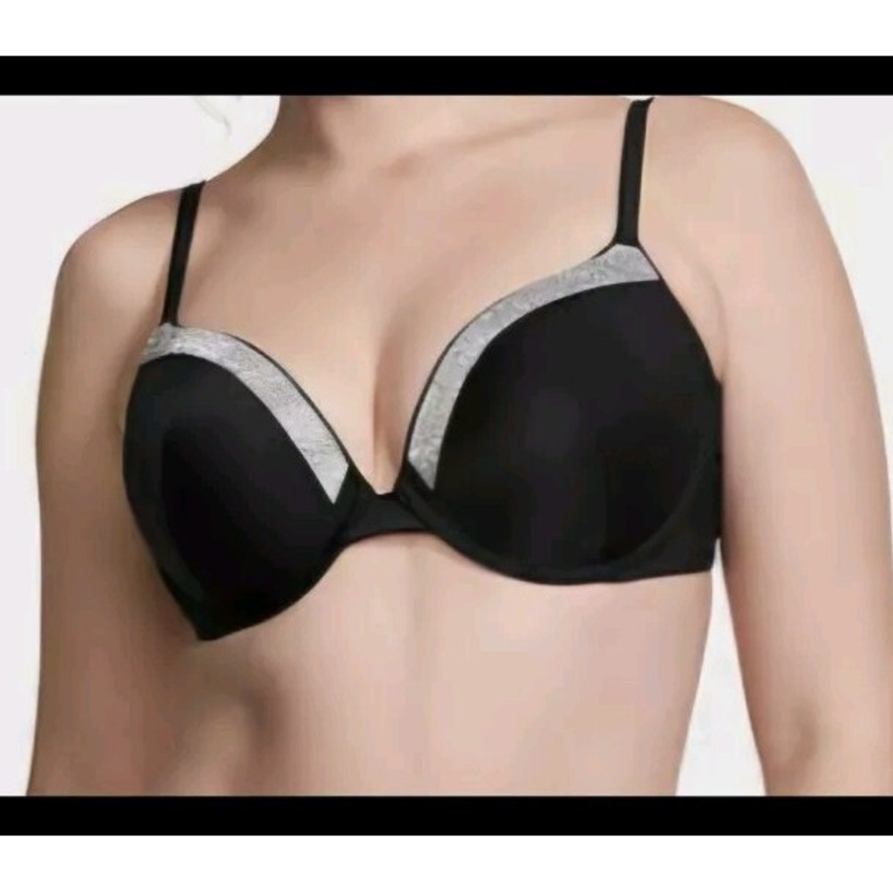 VICTORIA'S SECRET VERY SEXY SHINE STRAP TRIM PUSH-UP 34B‎ SWIM TOP NEW